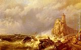 A Shipwreck In Stormy Seas by Hermanus Koekkoek Snr